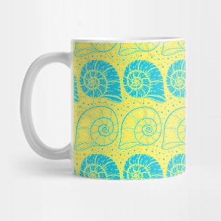 Beautiful Line Art Seashells Seamless Surface Pattern Design Mug